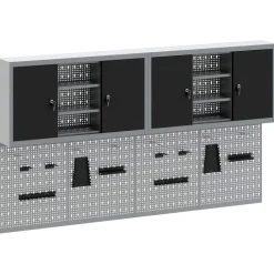 Sale vidaXL Verktygsskåpsset med hylla 6 pcs Pulverlackerat stål Svart