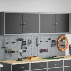 New vidaXL Verktygsskåpsset med hylla 6 pcs Pulverlackerat stål Svart