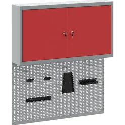 Outlet vidaXL Verktygsskåpsset med hylla 3 pcs Pulverlackerat stål Röd