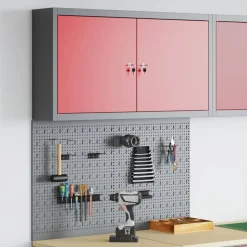 Outlet vidaXL Verktygsskåpsset med hylla 3 pcs Pulverlackerat stål Röd