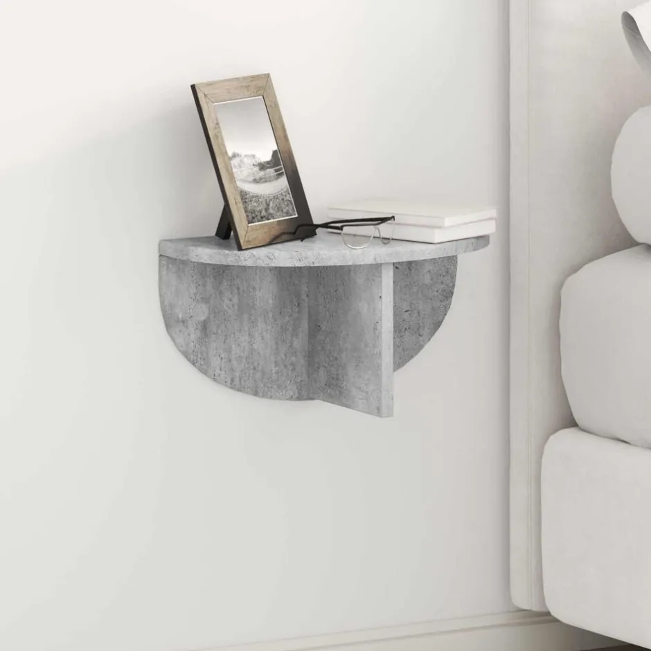 New vidaXL Vägg hylla 38 x 19 x 19 cm Konstruerat trä Betonggrå