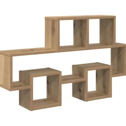 Sale vidaXL Vägg hylla med hylla 82 x 15 x 51 cm Konstruerat trä artisan ek