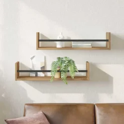 vidaXL Vägg hylla Väggmonterad 2 pcs Artisan Ek 60 x 16 x 14 cm