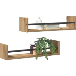 vidaXL Vägg hylla Väggmonterad 2 pcs Artisan Ek 60 x 16 x 14 cm