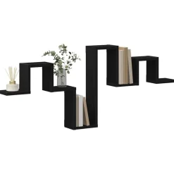 Online vidaXL Vägg hylla Väggmonterad med lagring 104.5 x 43 x 10 cm Svart ek