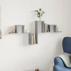 Outlet vidaXL Vägghylla 104,5x10x43 cm konstruerat trä Betonggrå