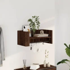Outlet vidaXL Vägghylla 70,5x35x30,5 cm konstruerat trä brun ek
