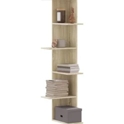 Outlet vidaXL Vägghylla hörn sonoma-ek 36,5x36,5x140 cm konstruerat trä Sonoma ek