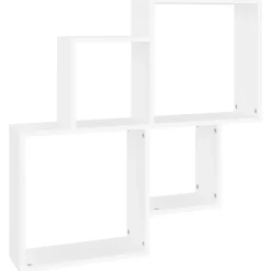 vidaXL Vägghylla kubformad vit 80x15x78,5 cm konstruerat trä
