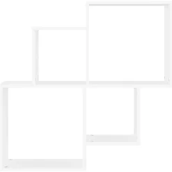 vidaXL Vägghylla kubformad vit 80x15x78,5 cm konstruerat trä