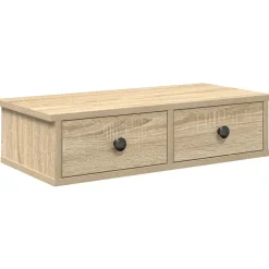 vidaXL Vägghylla med lådor sonoma-ek 60x28x15 cm konstruerat trä
