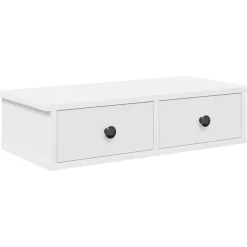 vidaXL Vägghylla med lådor vit 60x28x15 cm konstruerat trä