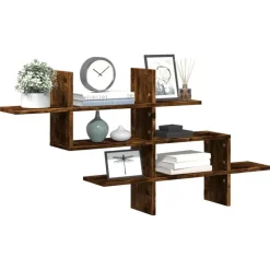 Discount vidaXL Vägghylla 124,5x18x60,5 cm konstruerat trä Rökfärgad ek