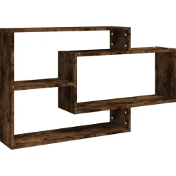 New vidaXL Vägghylla 104x20x58,5 cm konstruerat trä Rökfärgad ek