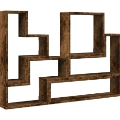 vidaXL Vägghylla rökfärgad ek 96x12x64 cm konstruerat trä