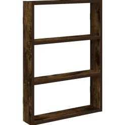 vidaXL Vägghylla rökfärgad ek 43x9x60 cm konstruerat trä