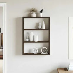 vidaXL Vägghylla rökfärgad ek 43x9x60 cm konstruerat trä