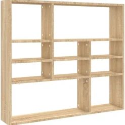 vidaXL Vägghylla sonoma-ek 90x16x78 cm konstruerat trä