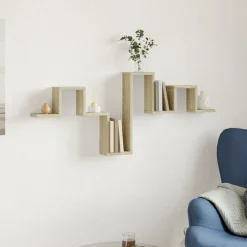 Online vidaXL Vägghylla sonoma-ek 104,5x10x43 cm konstruerat trä Sonoma ek