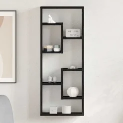 Discount vidaXL Vägghylla 36x16x90 cm konstruerat trä Svart ek