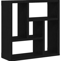vidaXL Vägghylla svart ek 45x16x45 cm konstruerat trä