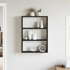 New vidaXL Vägghylla 43x9x60 cm konstruerat trä Svart