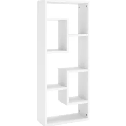 Discount vidaXL Vägghylla 36x16x90 cm konstruerat trä Vit