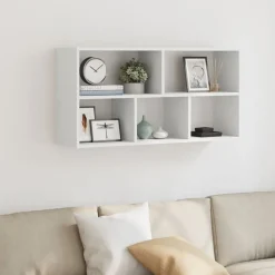 Outlet vidaXL Vägghylla 100x25x50 cm konstruerat trä Vit