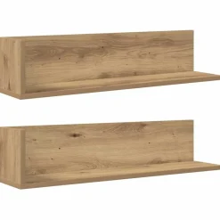 Sale vidaXL Vägghyllor 2 st 75x16,5x16,5 cm konstruerat trä artisan ek