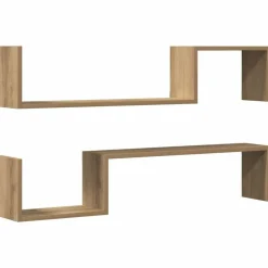 Sale vidaXL Vägghyllor 2 st 100x15x20 cm konstruerat trä artisan ek