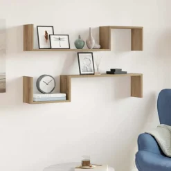 Sale vidaXL Vägghyllor 2 st 100x15x20 cm konstruerat trä artisan ek