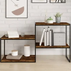 vidaXL Vägghyllor 4 st rökfärgad ek 60x40x1,5 cm konstruerat trä