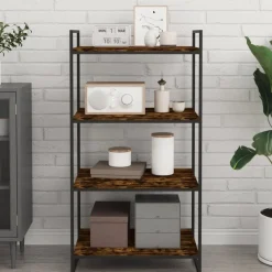 vidaXL Vägghyllor 4 st rökfärgad ek 60x40x1,5 cm konstruerat trä