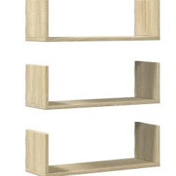 Sale vidaXL Vägghyllor 3 st sonoma-ek 58x18x18 cm konstruerat trä Sonoma ek