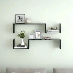 Clearance vidaXL Vägghyllor 2 st 100x15x20 cm konstruerat trä Svart