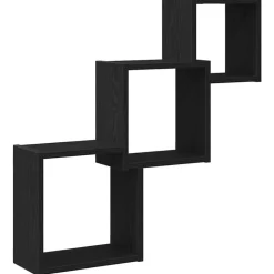vidaXL Vägghyllor kub svart ek 68x15x68 cm konstruerat trä