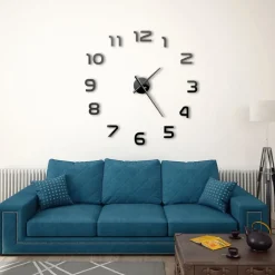 Outlet vidaXL Väggklocka 3D modern design 100 cm XXL Svart