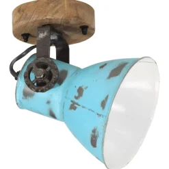 Discount vidaXL Vägglampa 25 W nött 11,5x11,5x25 cm E27 Blå