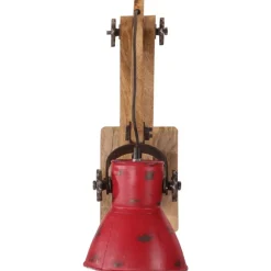 vidaXL Vägglampa 25 W nött 96x15x20 cm E27 Röd