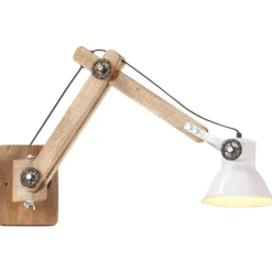 vidaXL Vägglampa industriell stil vit rund E27