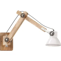 vidaXL Vägglampa industriell stil vit rund E27