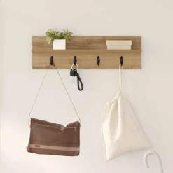 vidaXL Väggmonterad Klädhängare Artisan Ek 60 x 10,5 x 18 cm