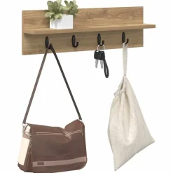 vidaXL Väggmonterad Klädhängare Artisan Ek 60 x 10,5 x 18 cm