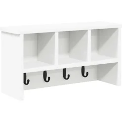 vidaXL Väggmonterad Klädhängare 50 x 16 x 26 cm Konstruerat trä Vit