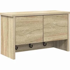 Hot vidaXL Väggmonterad Klädhängare med hylla Sonoma-ek 50 x 20 x 30 cm Sonoma ek