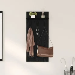 Clearance vidaXL Väggmonterad Klädhängare med hylla 40 x 10 x 90 cm Svart ek