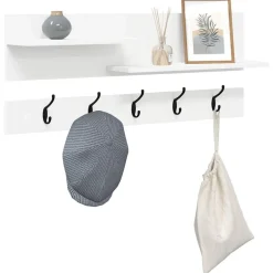 vidaXL Väggmonterad Klädhängare Vit 90 x 15 x 36 cm Konstruerat trä