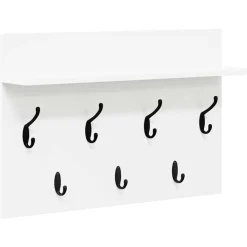 vidaXL Väggmonterad Klädhängare Vit 60 x 40 x 12 cm Konstruerat trä