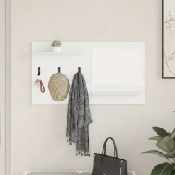 vidaXL Väggmonterad Klädhängare Vit 90 x 10 x 50 cm Konstruerat trä