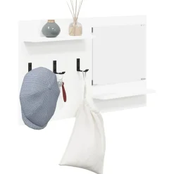 vidaXL Väggmonterad Klädhängare Vit 90 x 10 x 50 cm Konstruerat trä